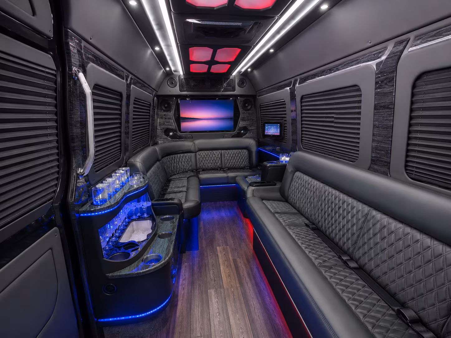 lake charles 40 passenger party bus interior
